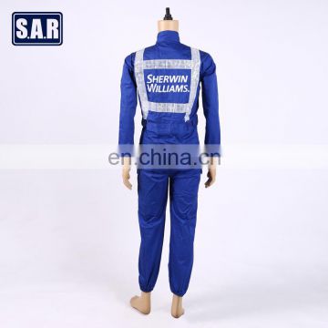 Custom logo blue workers safety coverall work wear uniform