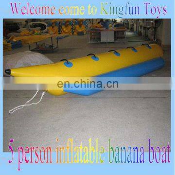 5 seat inflatable banana boat in sea