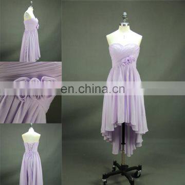 Handmade Flower Cheap Bridesmaid Dresses Wholesale Short Chiffon Gilrs Beach Bridesmaid Dress