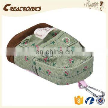 CR Mix Colors Vintage Women Girl Kid Baby Storage Cute Flower Floral Coin Round Zipper Bag Bule Change Wallet Purse
