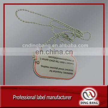 OEM Wholesale Fast Delivery Promotion Cheap Item Ball Chain Attached Double Clear Domed Printed Custom Dog Tag