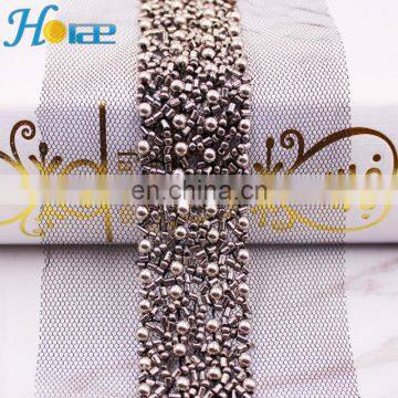 3cm Crocheted Garment Trimming Beaded Trim Lace Types Bead Trimming for Garment photo-6