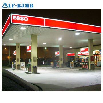 Q235 Q345 Q355 Steel Frame Canopy Gas Filling Station Petrol Station Canopy Roof Design