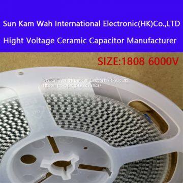 Hight voltage SMD 1808100PF NPO-+5% 6000V mlcc ceramic capacitor Manufacturer