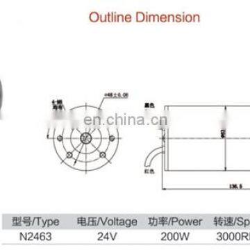 High Speed 3000RPM and 1N.m Low Torque dc Electric Car Motor 24V 200W photo-4