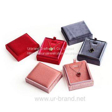 Professional Customization Square Jewelry Packaging Velvet Pink Wedding Ring Box Gift photo-4