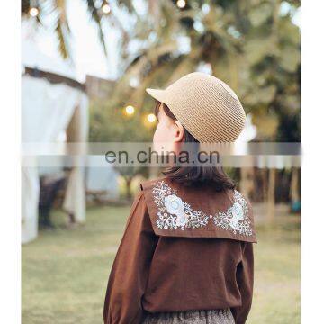 6688/Hot Selling Kids Shirts Flower Embroidery Designs Long Sleeve Baby Girls Fashion Casual Top