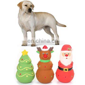 HQP-WJ115 HongQiang Christmas Series Dog Chewing Toy Santa Claus Milu Deer Teeth Grinding Teeth Clean Natural Latex New