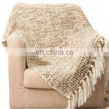 High Quality Stock Products Decorative 50*60'' Woven Throw Blanket With Tassels photo-4