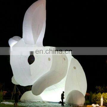 Large Oxford Fabric Inflatable Toys Easter Bunny With LED light At Night For Sale