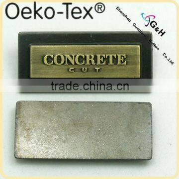 custom metal label for jeans PU leather