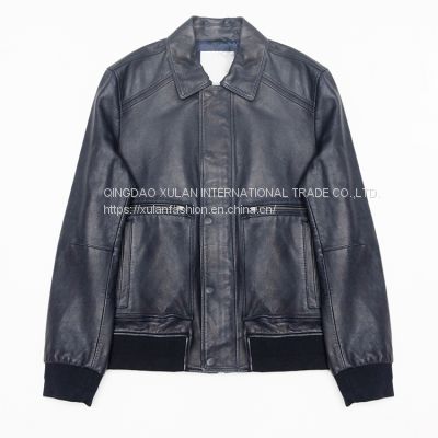 HOT SALE 2021 NEW FASHION MEN'S GENUINE SHEEPSKIN LEATHER JACKET