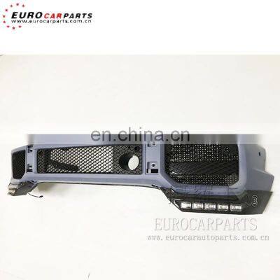 G63 Front Lip Fit for MB G-class W463 G63 G65 ~2017year to G63 B Style Front Lip LED Carbon Fiber Material Front Side Lip photo-3
