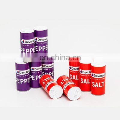 Custom Round Paper Tube With Shaker Lid Food Grade Salt Canister Bio-friendly Packaging