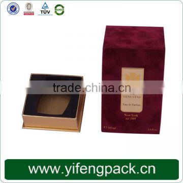 Yifeng custom luxury velvet cardboard perfume packaging box with insert