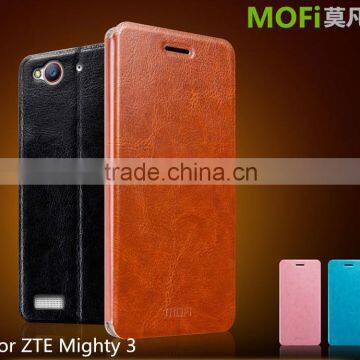 MOFi Hot Sale Customed PU Leather Flip Cell Phone Cover Case for ZTE N939ST, ZTE V5 3