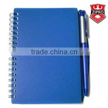 Customized hardcover notebook spiral notebook with a pen