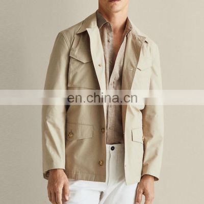 Fashion Men wholesale custom button cotton men's jackets & coats