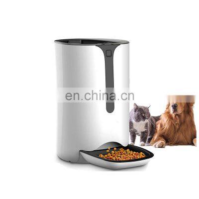 interactive electric microchip slow solar powered intelligent wifi automatic cat food wooden dog feeder