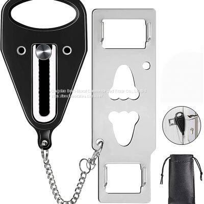 black color portable door lock home security door locker travel lockdown locks for additional safety and privacy perfect for traveling hotel home apartment college