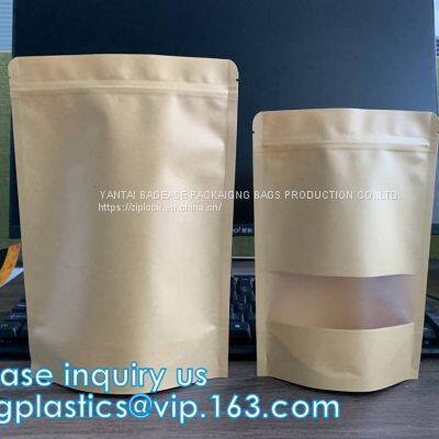 Kraft Paper Side Gusset Bag Open Top Heat Sealing For Snack Cookie Tea Take Out