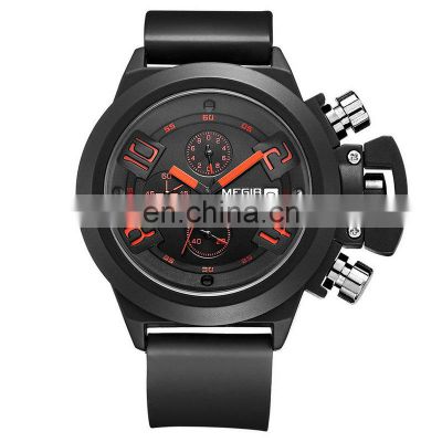 Megir 2002 Luxury Mens Quartz Watch Clock Reloj Hombre Silicone Military Sport Wristwatch for Man