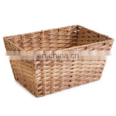 New Arrival Rectangular Washable Rattan Straw Woven Storage Basket Desktop Sundries Sorting Storage Woven Basket photo-5