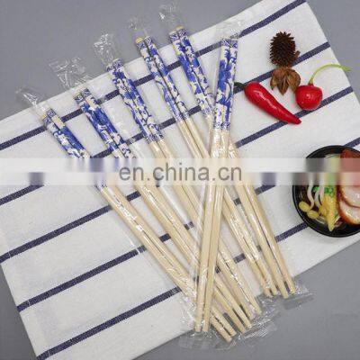 Chinese style Blue And White Porcelain Chopsticks/Commercial Takeaway Individually Wrapped Bamboo Disposable Chopsticks