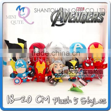 Mini Qute 18-20cm 5 style marvel avenger captain america Thor superman dolls plush toys NO.MQ 053