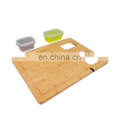 Extra Large Bamboo Cutting Board Collapsible Silicone Bowls Containers Kitchen Wood Sink Chopping Board With Knife Sharpener photo-2