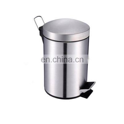 Metal Trash Can With Inner Bucket Stainless Steel Pedal Trash Bin for Kitchen photo-2