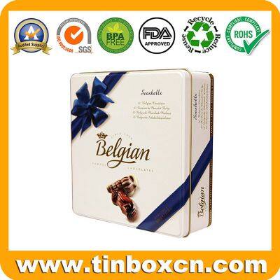 Octagonal Belgium Chocolate Cookies Tin Container With Vivid 3D Embossing