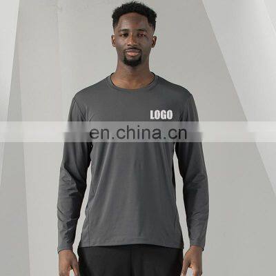 2023 New Quick Dry Fitness Athletic Long Sleeve Sport T Shirt Custom Breathable Jogger Workout Gym Top Activewear For Men