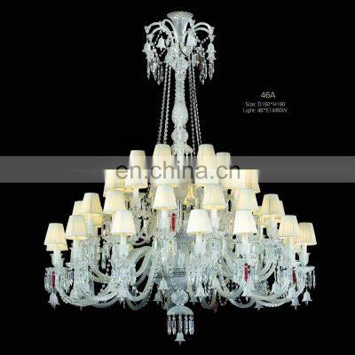 Luxury 24 Lights Large Crystal Chandelier with Lampshades For Living Room