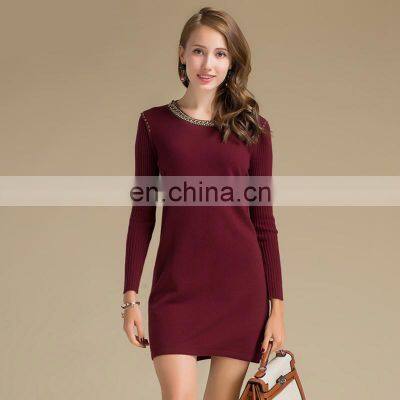 Plus Size Women Medium Length Clothing O Collar Slim Fit Cashmere Women Sweaters