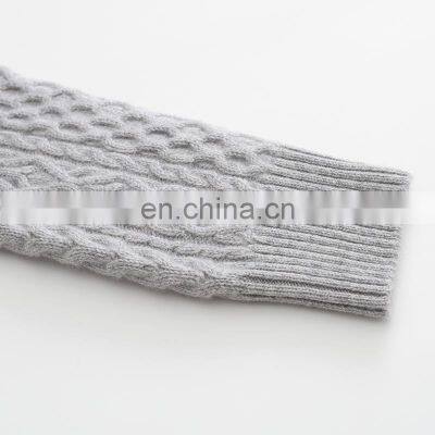 Women's 100% Cashmere Crew Neck Long Sleeved Chunky Cable Knit Casual Pullover Sweater Winter Season