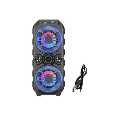 SING-E ZQS4237 Dual 4 Inch 16W Led Flashing Light Subwoofer Amplifier Active Home Theatre System Party Dj Speaker Bass Wireless