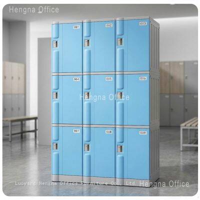 Easy to Configure Breakroom Lockers | 9 Compartment ABS Employee Cabinet With Secure Key or Digital Locks