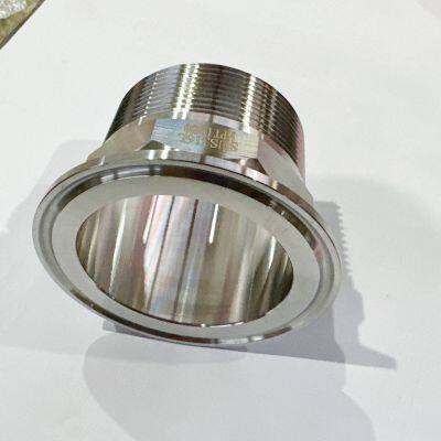 Machined Hex NPT Male Tri Clamp Adapter with Smooth Surface for Hygienic Applications