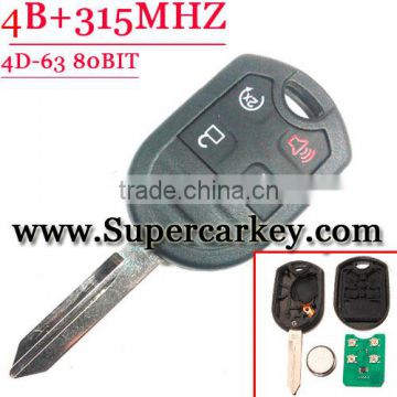 Best price 80-Bit 4D-63 4 Button Remote Head Key for Ford(Start Button)