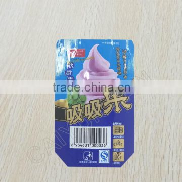 custom printed stand up spot bag for ice cream packing, plastic food packaging heat sealable bag for popsicle,special shap