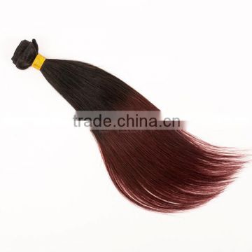 Top quality Brazilian vigin human hair weave 1b 99j two tone ombre color hair extension