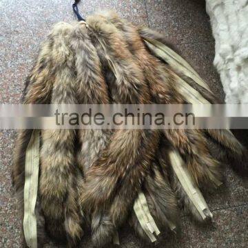 Winter Garment Shoes Accessories Real Raccoon Fur Stripes Raw Material