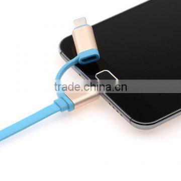 Fast charging OEM 2in1high quality usb charging data cable for mobile phone