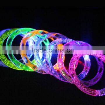 lot LED bracelet light up flashing Glowing bracelet Blinking Crystal Party Novelty kids toys Disco Christmas Gift Lights