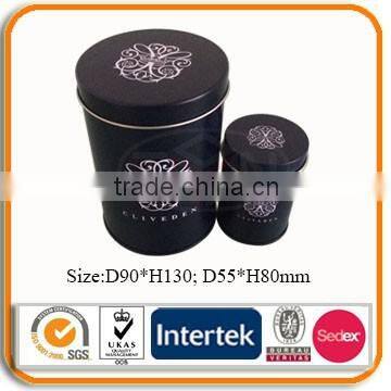 round tin tea box set