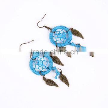 Yiwu Wholesale India Handmade Fashion Small Multicolored Dream Catcher Gold Jewelry Earrings In Zinc Alloy Jewelry photo-4