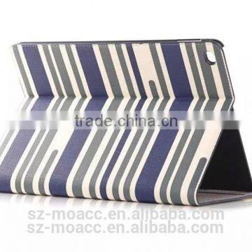 Hot Selling For Ipad Air 2 leather case, with stripes design