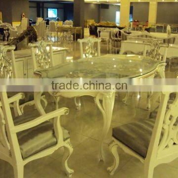 Classic white color dining room sets D1023