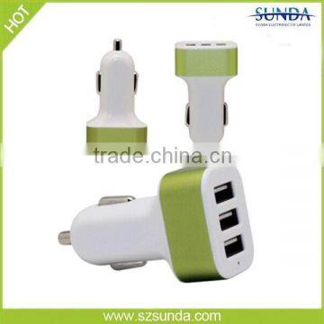 New Design Portable 5V 6.6A USB Car Charger 3 Port For Mobile Phone